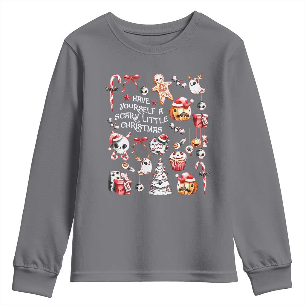 Gothic Xmas Youth Sweatshirt Have Yourself A Scary Little Christmas TS09 Charcoal Print Your Wear