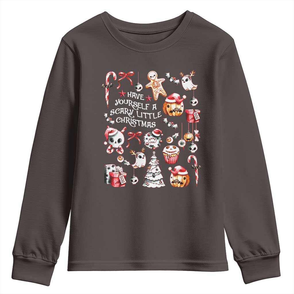 Gothic Xmas Youth Sweatshirt Have Yourself A Scary Little Christmas TS09 Dark Chocolate Print Your Wear