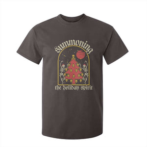 Gothic Xmas T Shirt For Kid Summoning Holiday Spirit Skeleton Christmas Tree TS09 Dark Chocolate Print Your Wear