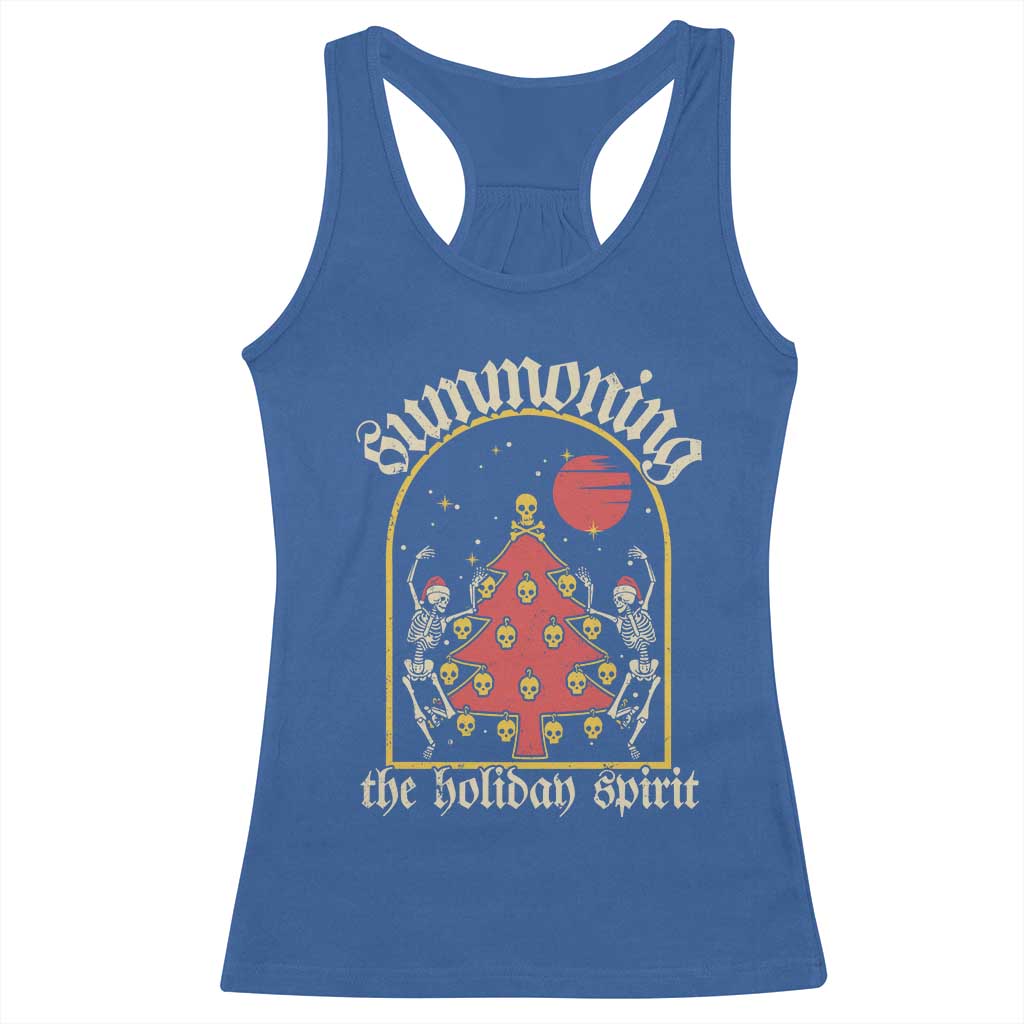 Gothic Xmas Racerback Tank Top Summoning Holiday Spirit Skeleton Christmas Tree TS09 Royal Blue Print Your Wear
