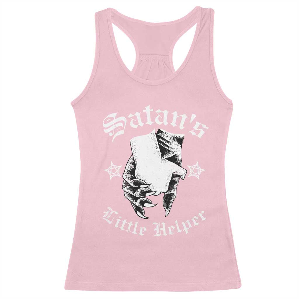 Funny Xmas Satan's Little Helper Racerback Tank Top TS09 Light Pink Print Your Wear