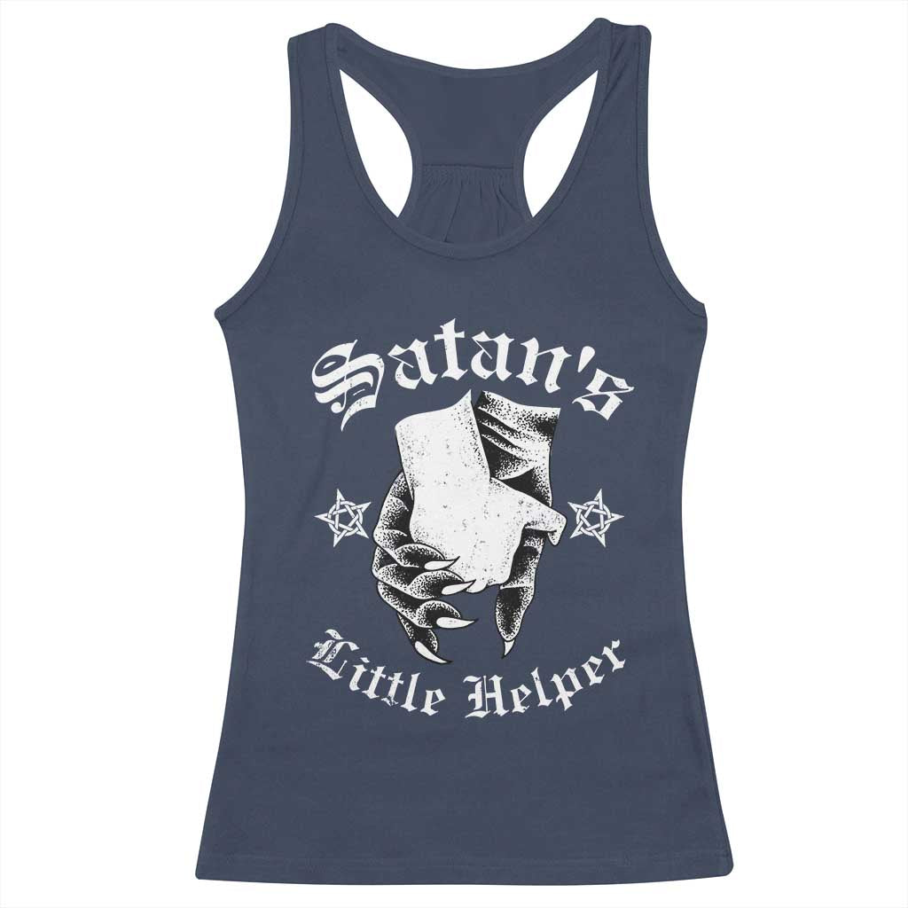 Funny Xmas Satan's Little Helper Racerback Tank Top TS09 Navy Print Your Wear