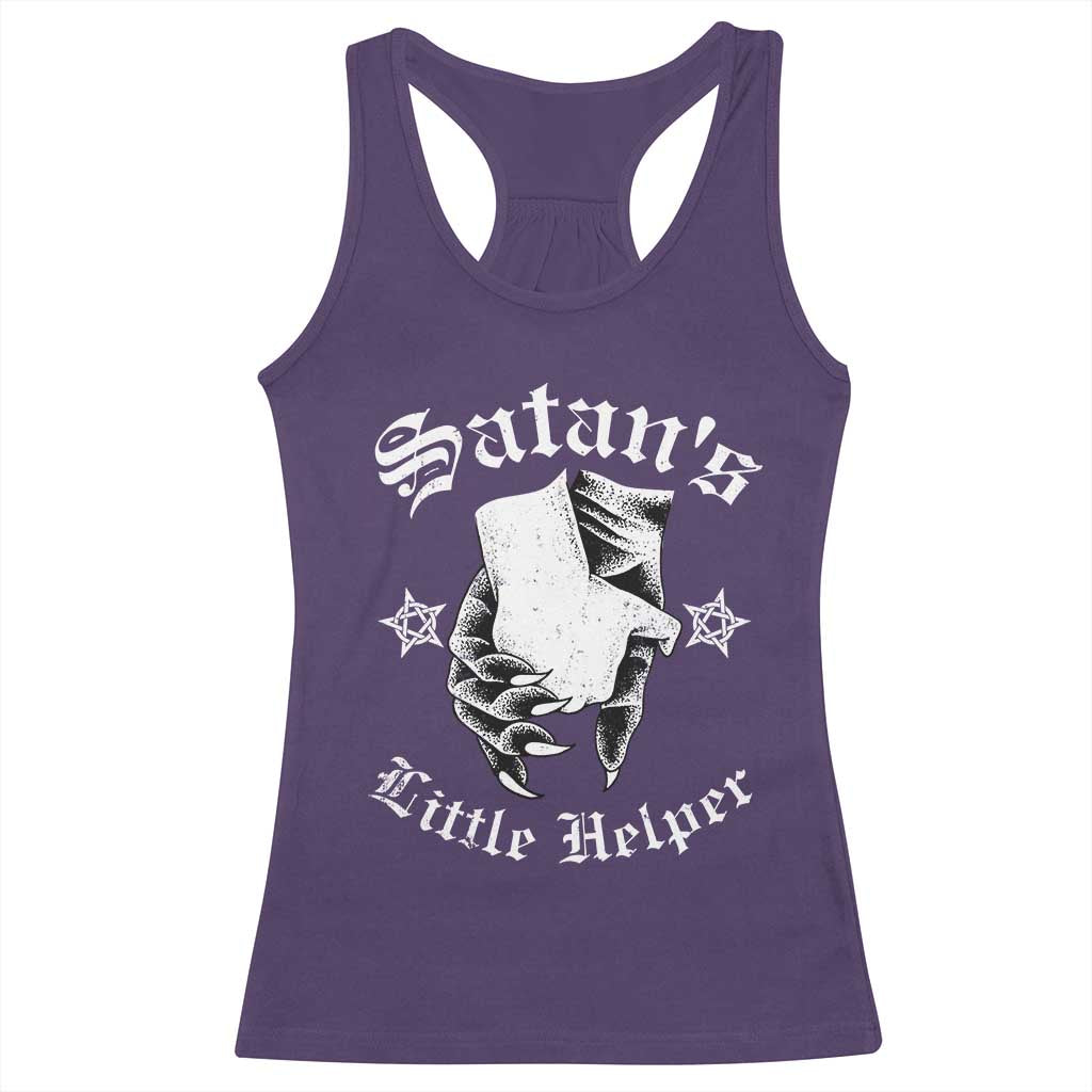 Funny Xmas Satan's Little Helper Racerback Tank Top TS09 Purple Print Your Wear