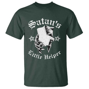 Funny Xmas Satan's Little Helper T Shirt TS09 Dark Forest Green Print Your Wear