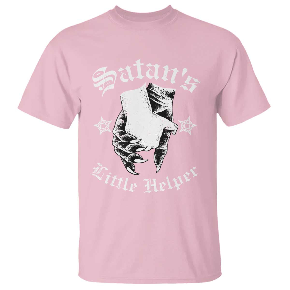 Funny Xmas Satan's Little Helper T Shirt TS09 Light Pink Print Your Wear