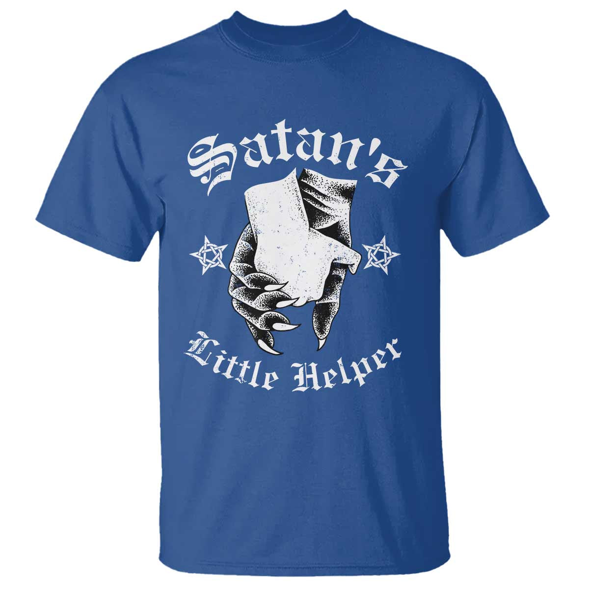 Funny Xmas Satan's Little Helper T Shirt TS09 Royal Blue Print Your Wear
