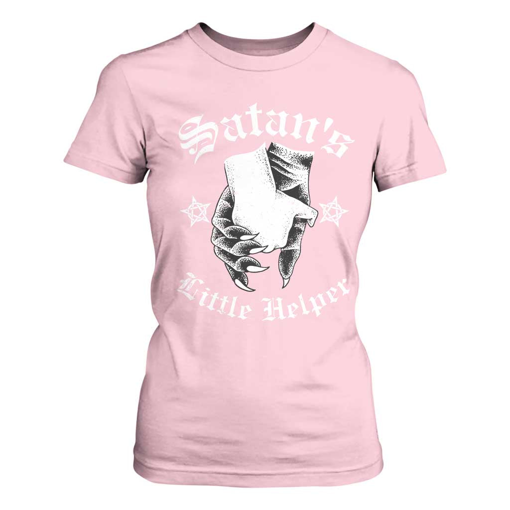 Funny Xmas Satan's Little Helper T Shirt For Women TS09 Light Pink Print Your Wear