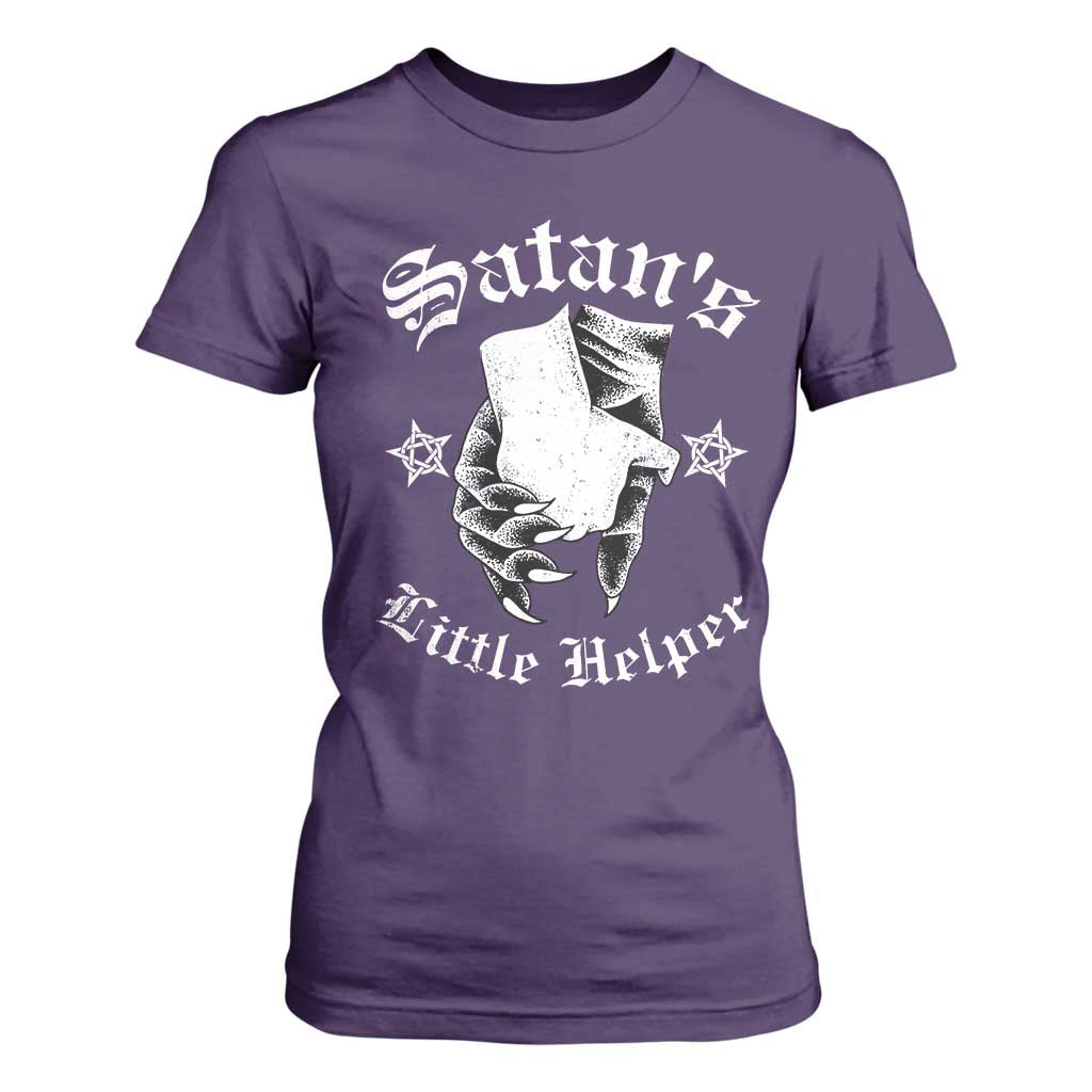 Funny Xmas Satan's Little Helper T Shirt For Women TS09 Purple Print Your Wear