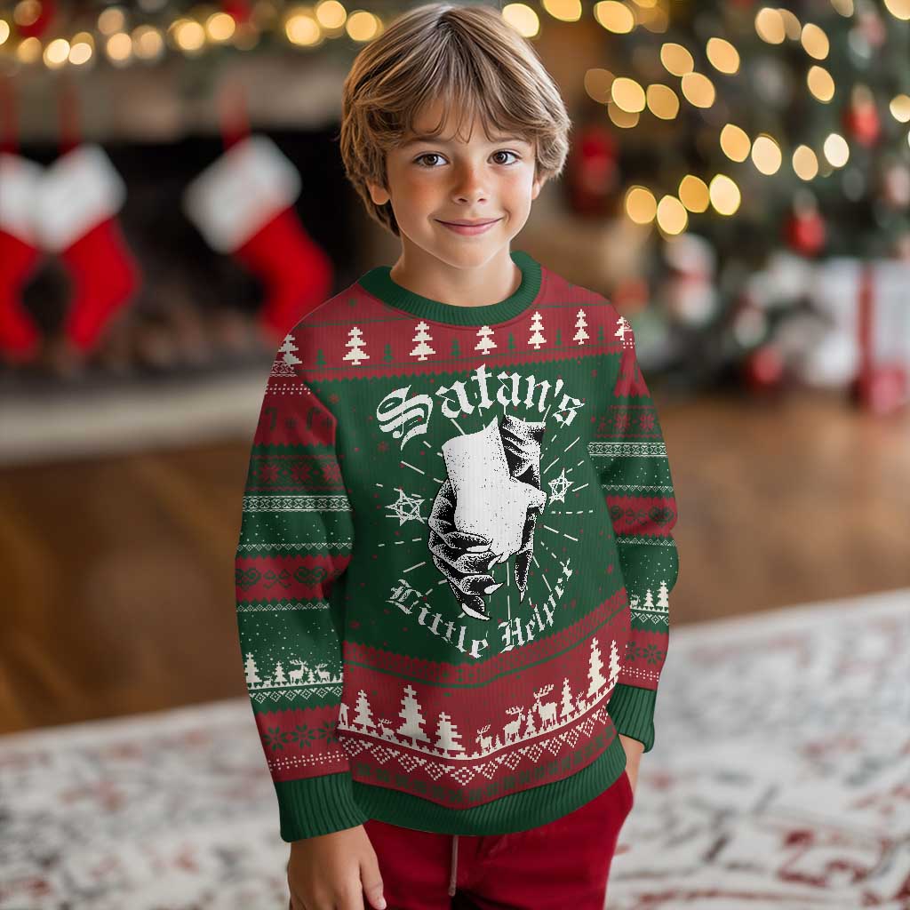 Funny Xmas Satan's Little Helper Ugly Christmas Sweater TS09 Christmas Print Your Wear