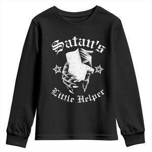 Funny Xmas Satan's Little Helper Youth Sweatshirt TS09 Black Print Your Wear