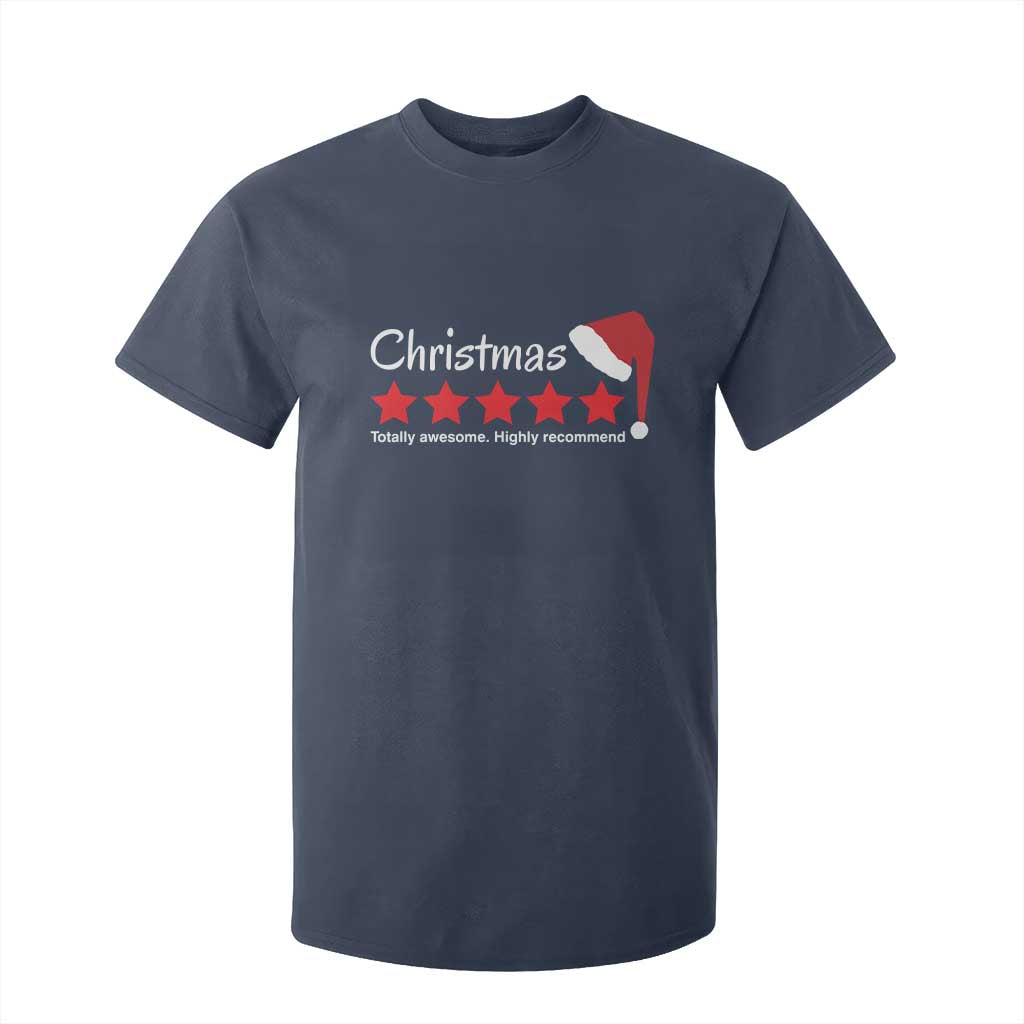 Funny Christmas T Shirt For Kid Five Stars Totally Awesome Highly Recommend TS09 Navy Print Your Wear