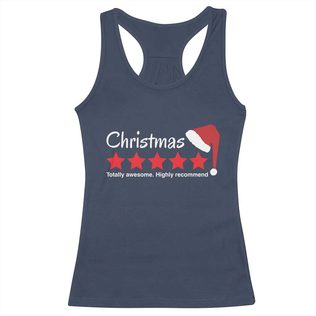 Funny Christmas Racerback Tank Top Five Stars Totally Awesome Highly Recommend TS09 Navy Print Your Wear