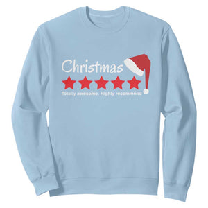 Funny Christmas Sweatshirt Five Stars Totally Awesome Highly Recommend TS09 Light Blue Print Your Wear