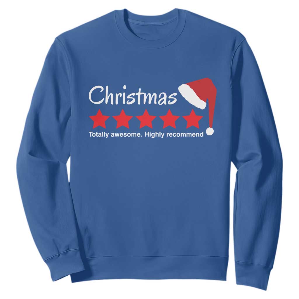 Funny Christmas Sweatshirt Five Stars Totally Awesome Highly Recommend TS09 Royal Blue Print Your Wear