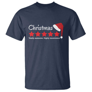 Funny Christmas T Shirt Five Stars Totally Awesome Highly Recommend TS09 Navy Print Your Wear