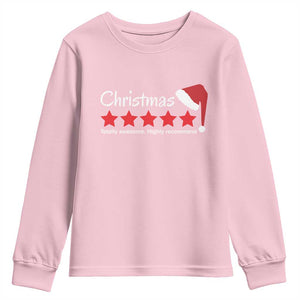 Funny Christmas Youth Sweatshirt Five Stars Totally Awesome Highly Recommend TS09 Light Pink Print Your Wear