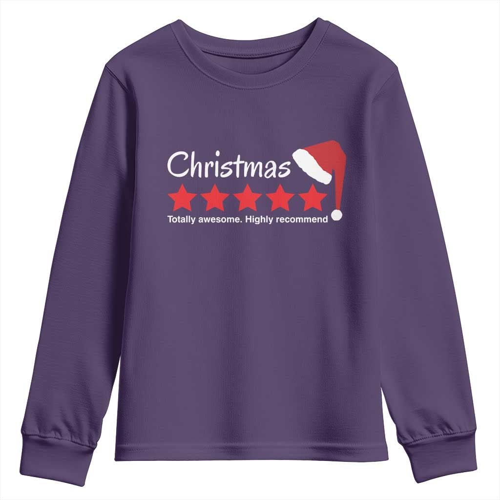 Funny Christmas Youth Sweatshirt Five Stars Totally Awesome Highly Recommend TS09 Purple Print Your Wear
