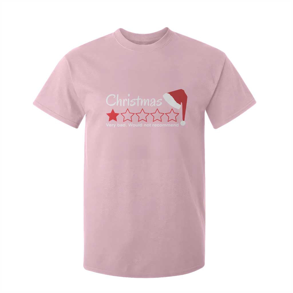 Funny Christmas Bah Humbug T Shirt For Kid One Star Very Bad Would Not recommend TS09 Light Pink Print Your Wear