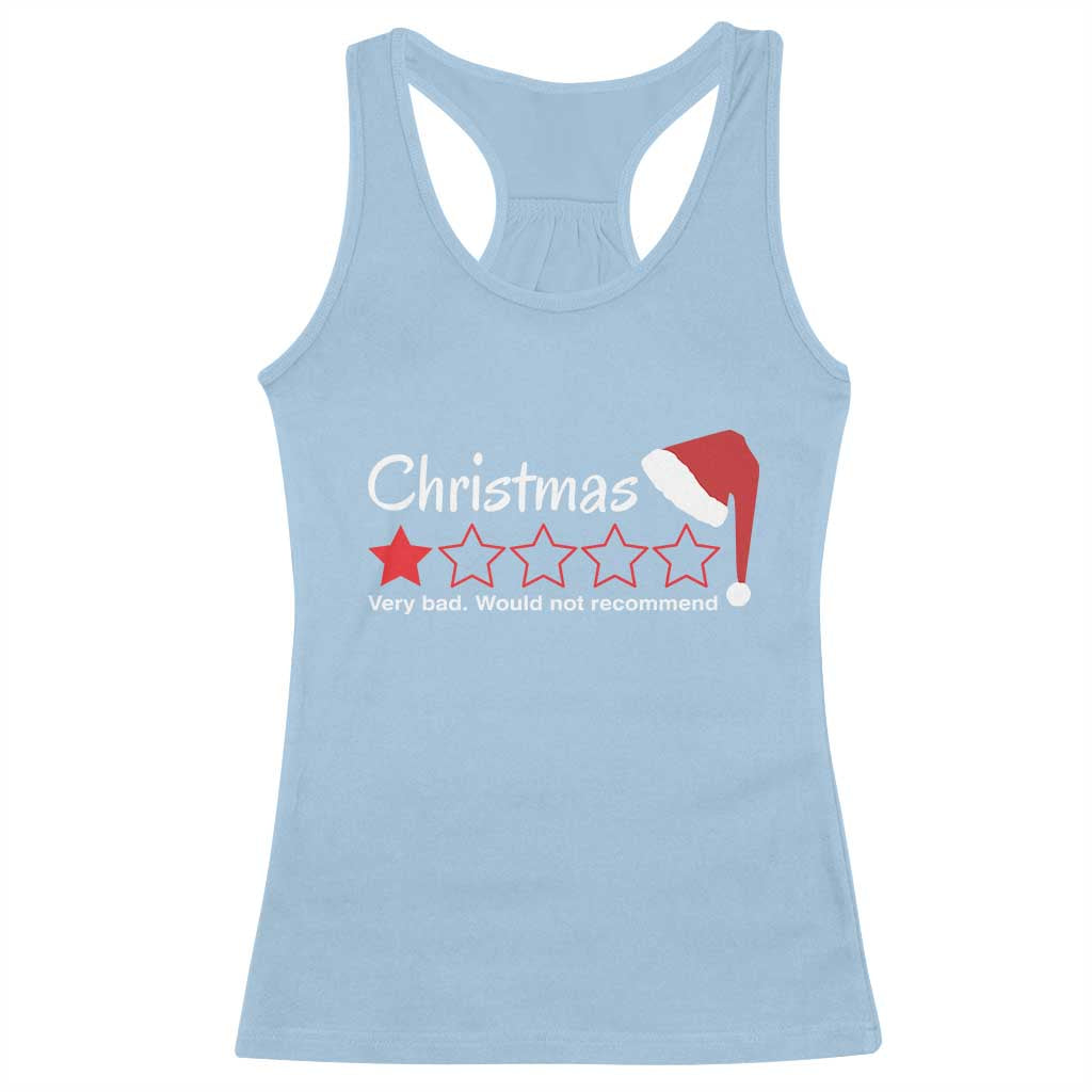 Funny Christmas Bah Humbug Racerback Tank Top One Star Very Bad Would Not recommend TS09 Light Blue Print Your Wear