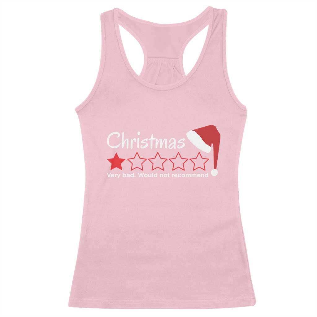 Funny Christmas Bah Humbug Racerback Tank Top One Star Very Bad Would Not recommend TS09 Light Pink Print Your Wear