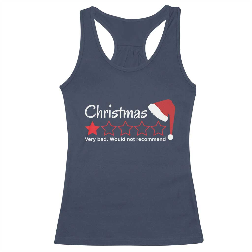 Funny Christmas Bah Humbug Racerback Tank Top One Star Very Bad Would Not recommend TS09 Navy Print Your Wear