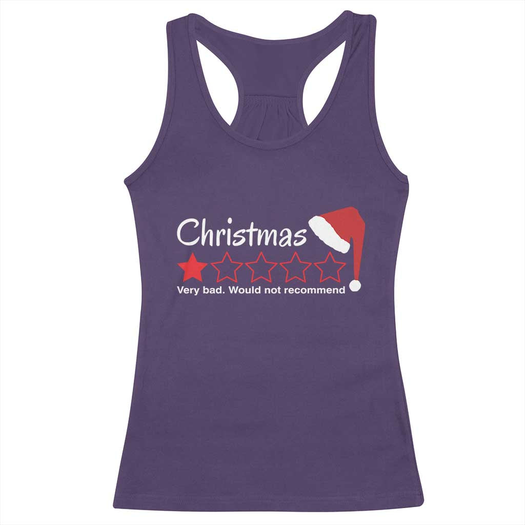 Funny Christmas Bah Humbug Racerback Tank Top One Star Very Bad Would Not recommend TS09 Purple Print Your Wear
