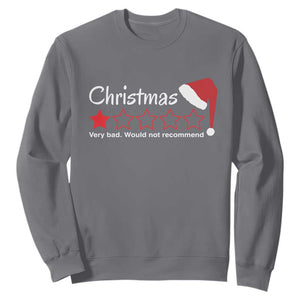 Funny Christmas Bah Humbug Sweatshirt One Star Very Bad Would Not recommend TS09 Charcoal Print Your Wear