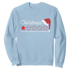 Funny Christmas Bah Humbug Sweatshirt One Star Very Bad Would Not recommend TS09 Light Blue Print Your Wear