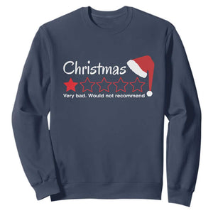Funny Christmas Bah Humbug Sweatshirt One Star Very Bad Would Not recommend TS09 Navy Print Your Wear