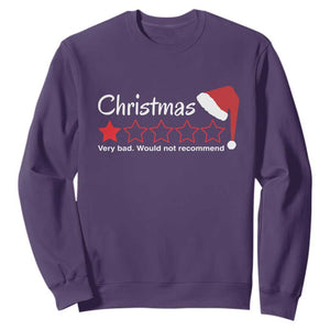 Funny Christmas Bah Humbug Sweatshirt One Star Very Bad Would Not recommend TS09 Purple Print Your Wear