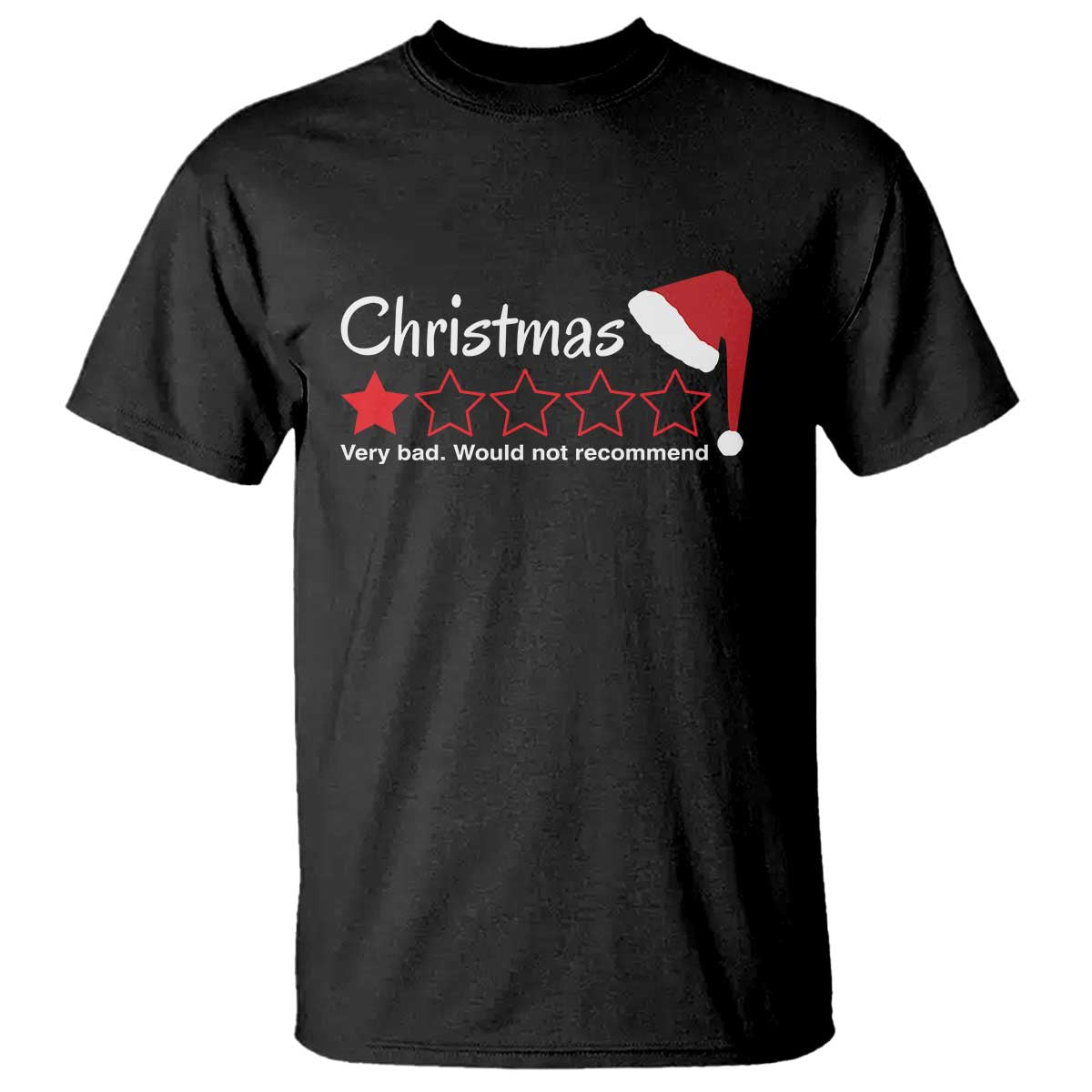 Funny Christmas Bah Humbug T Shirt One Star Very Bad Would Not recommend TS09 Black Print Your Wear