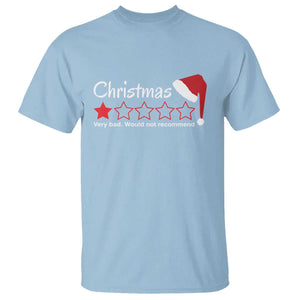 Funny Christmas Bah Humbug T Shirt One Star Very Bad Would Not recommend TS09 Light Blue Print Your Wear