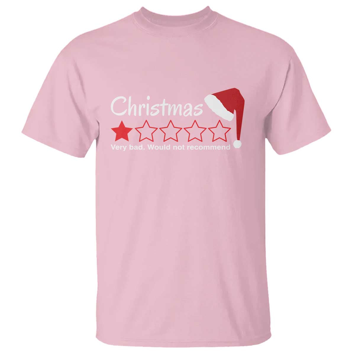 Funny Christmas Bah Humbug T Shirt One Star Very Bad Would Not recommend TS09 Light Pink Print Your Wear