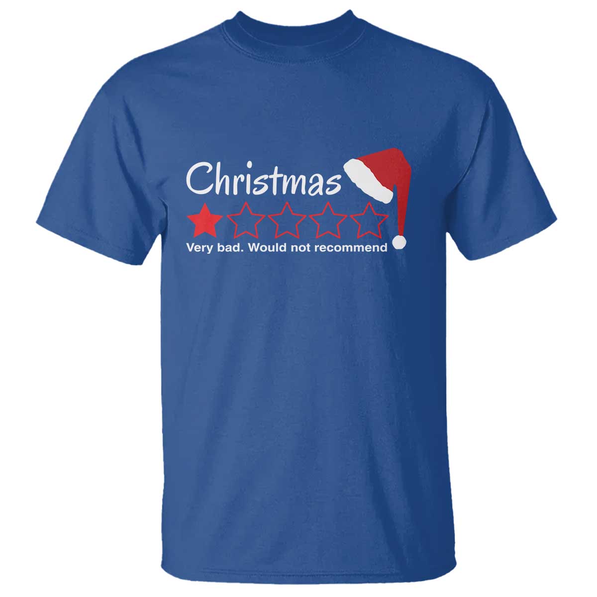 Funny Christmas Bah Humbug T Shirt One Star Very Bad Would Not recommend TS09 Royal Blue Print Your Wear
