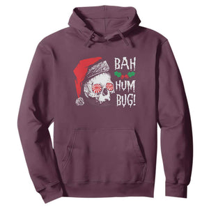 Christmas Bah Humbug Skull Santa Hat Hoodie TS09 Maroon Print Your Wear
