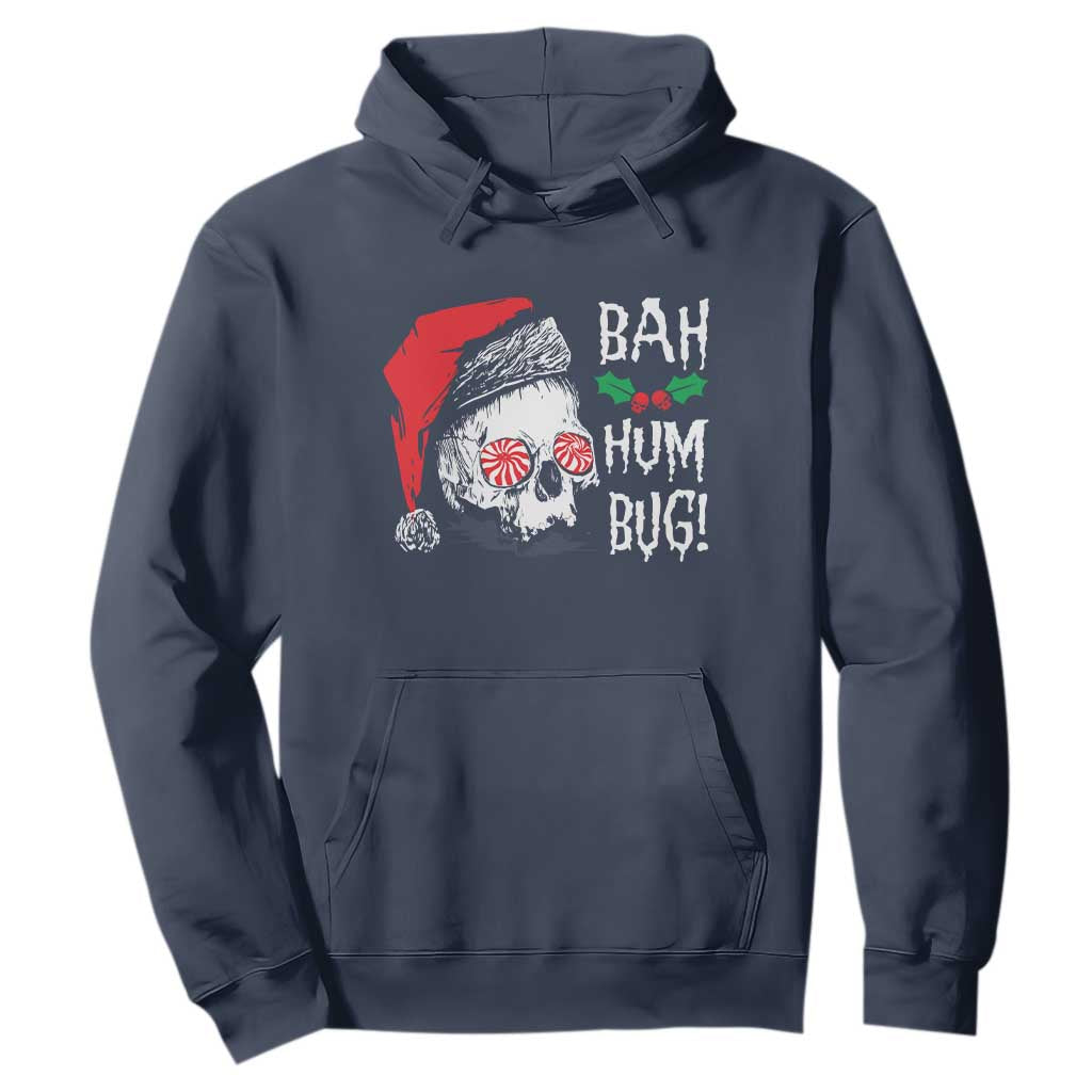 Christmas Bah Humbug Skull Santa Hat Hoodie TS09 Navy Print Your Wear