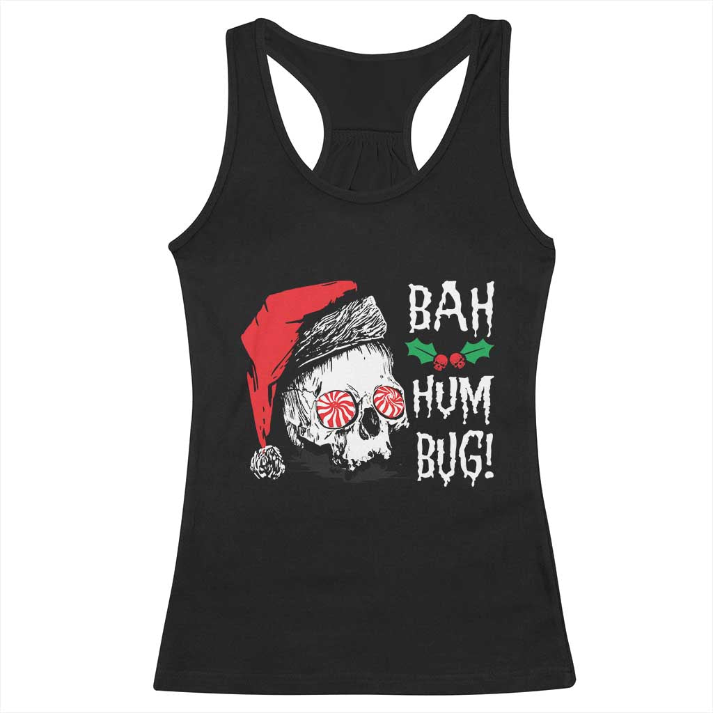 Christmas Bah Humbug Skull Santa Hat Racerback Tank Top TS09 Black Print Your Wear