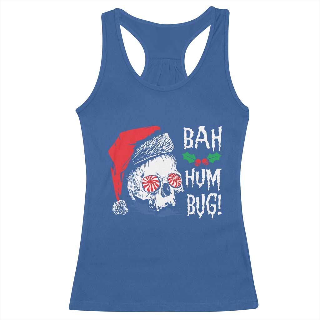 Christmas Bah Humbug Skull Santa Hat Racerback Tank Top TS09 Royal Blue Print Your Wear