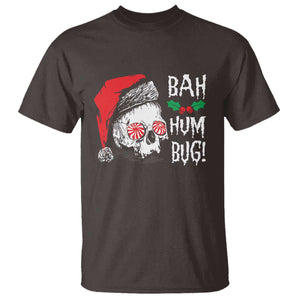 Christmas Bah Humbug Skull Santa Hat T Shirt TS09 Dark Chocolate Print Your Wear
