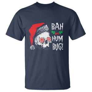 Christmas Bah Humbug Skull Santa Hat T Shirt TS09 Navy Print Your Wear