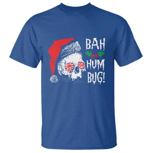 Christmas Bah Humbug Skull Santa Hat T Shirt TS09 Royal Blue Print Your Wear