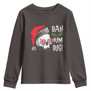 Christmas Bah Humbug Skull Santa Hat Youth Sweatshirt TS09 Dark Chocolate Print Your Wear