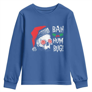 Christmas Bah Humbug Skull Santa Hat Youth Sweatshirt TS09 Royal Blue Print Your Wear