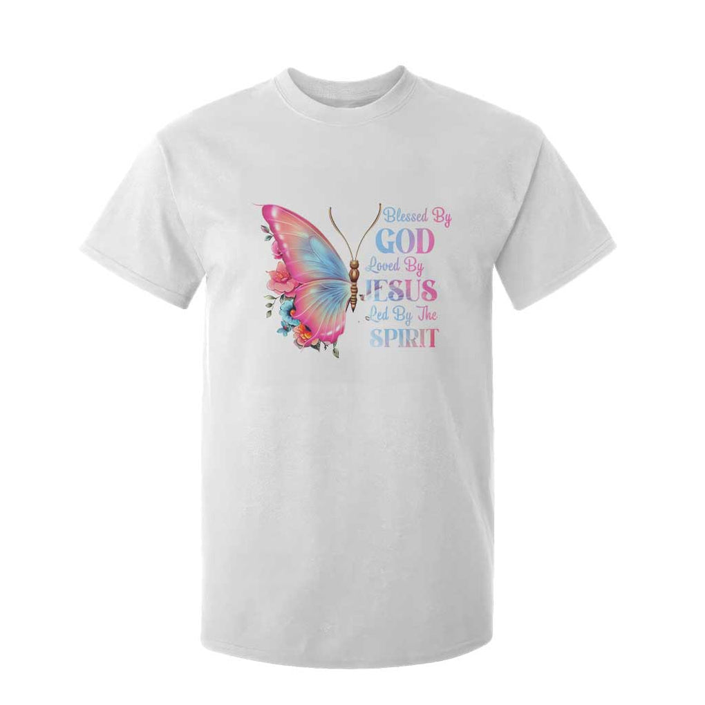 Christian T Shirt For Kid Blessed By God Loved By Jesus Led By The Spirit TS09 White Print Your Wear