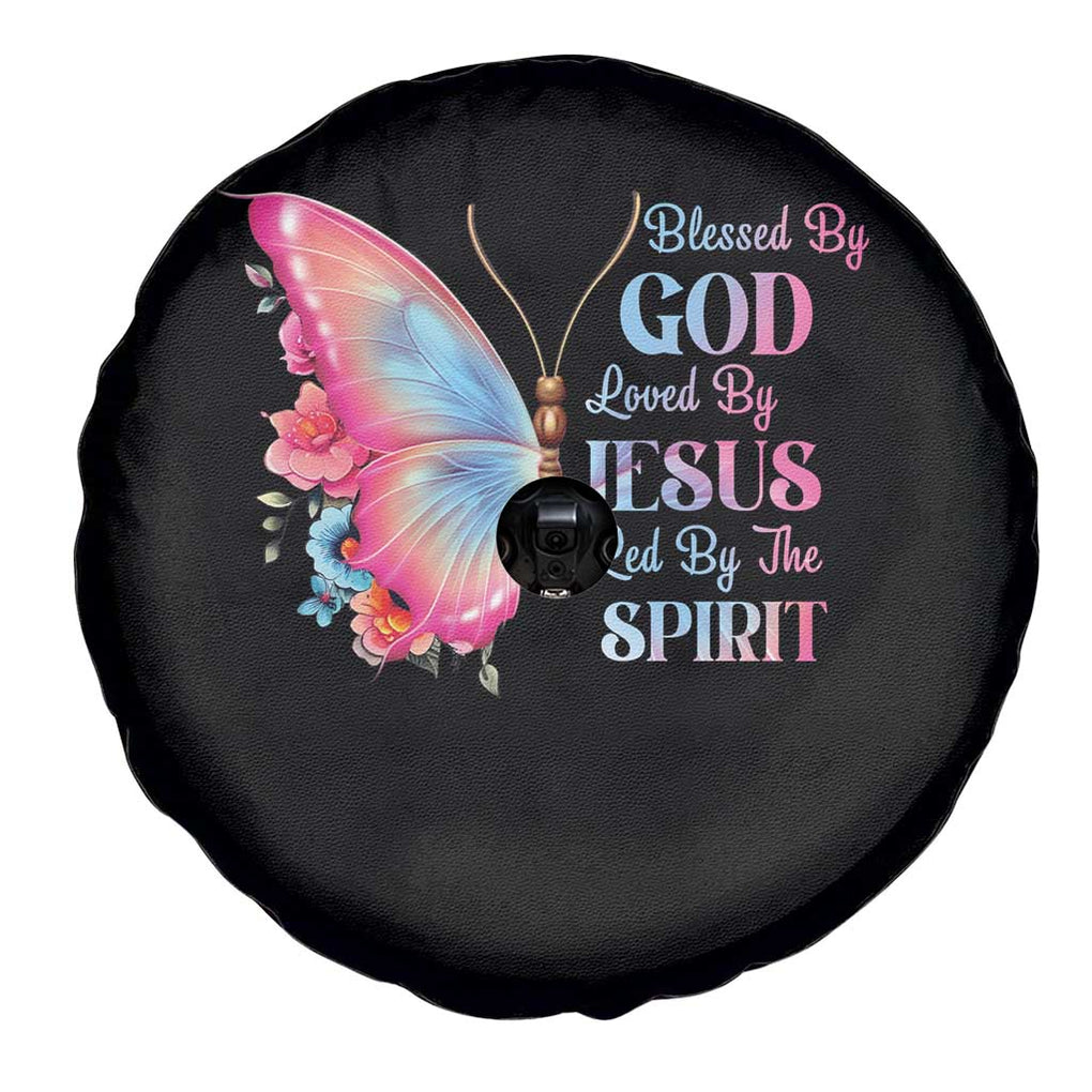 Christian Spare Tire Cover Blessed By God Loved By Jesus Led By The Spirit TS09 Print Your Wear