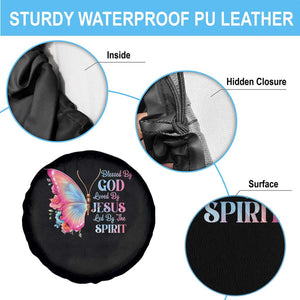 Christian Spare Tire Cover Blessed By God Loved By Jesus Led By The Spirit TS09 Print Your Wear