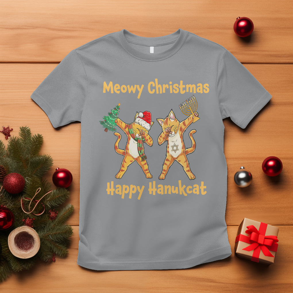 Happy Hanukcat Meowy Christmas Cat Lover Hanukkah T Shirt TS09 Sport Gray Printyourwear