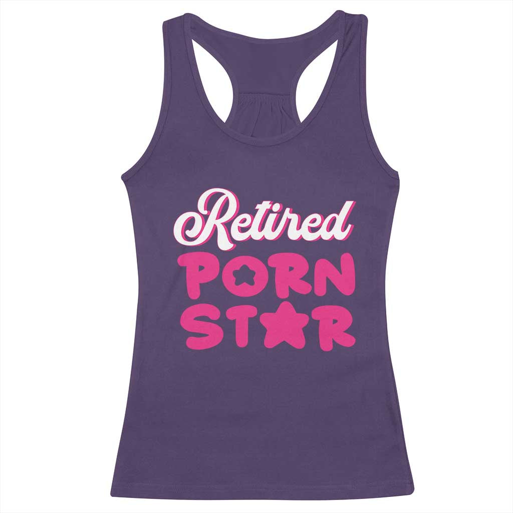 Funny Naughty Adult Humor Retirement Racerback Tank Top Retired P0rn Star TS09 Purple Print Your Wear
