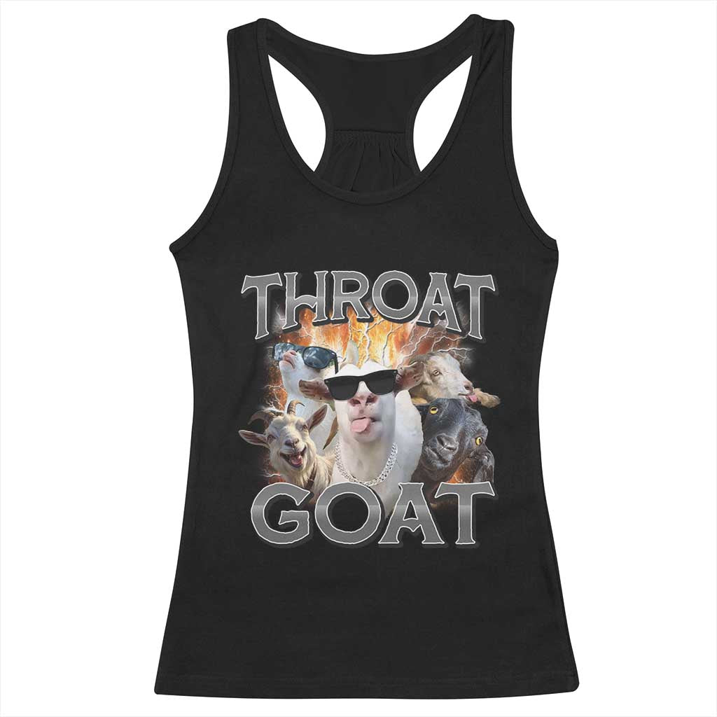 Throat Goat Funny Offensive Adult Humor Bootleg Racerback Tank Top TS09 Black Print Your Wear