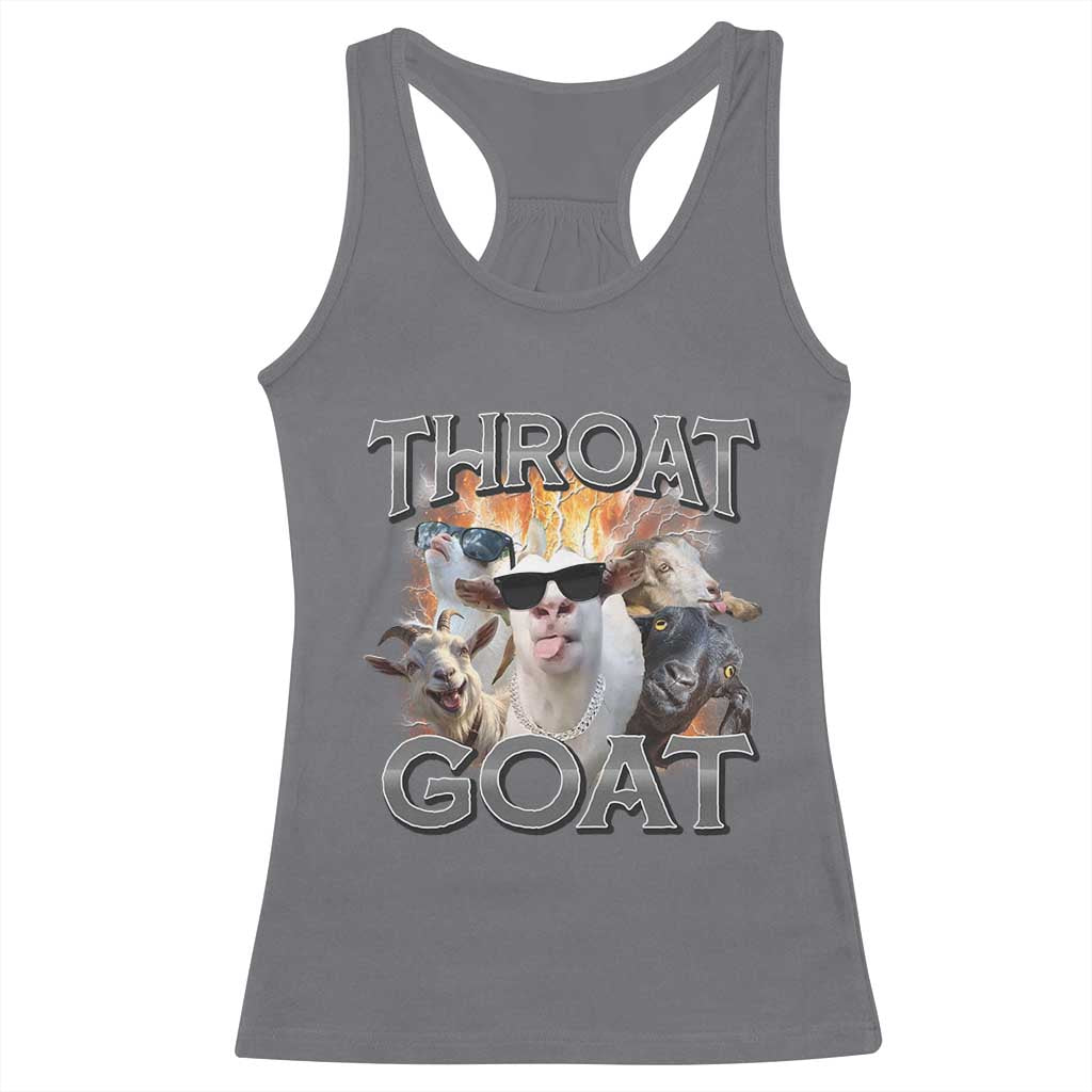Throat Goat Funny Offensive Adult Humor Bootleg Racerback Tank Top TS09 Charcoal Print Your Wear